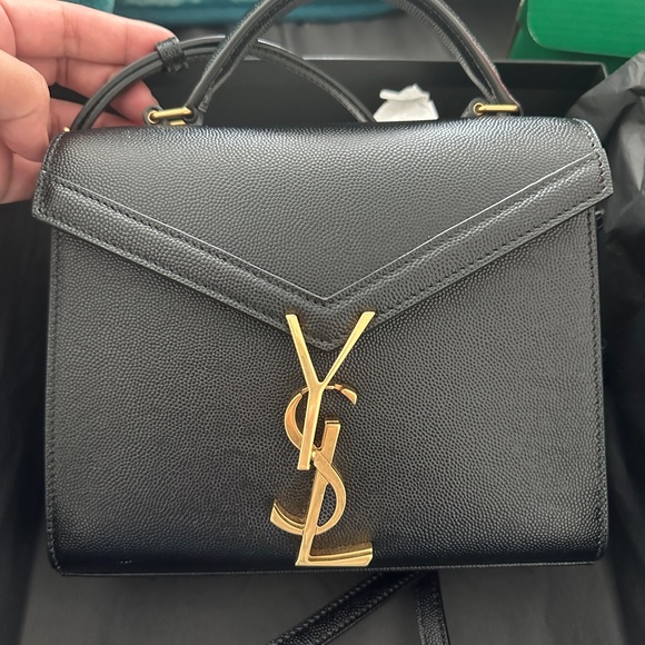 YSL Black Satchel with Gold Logo - Picture 1 of 7